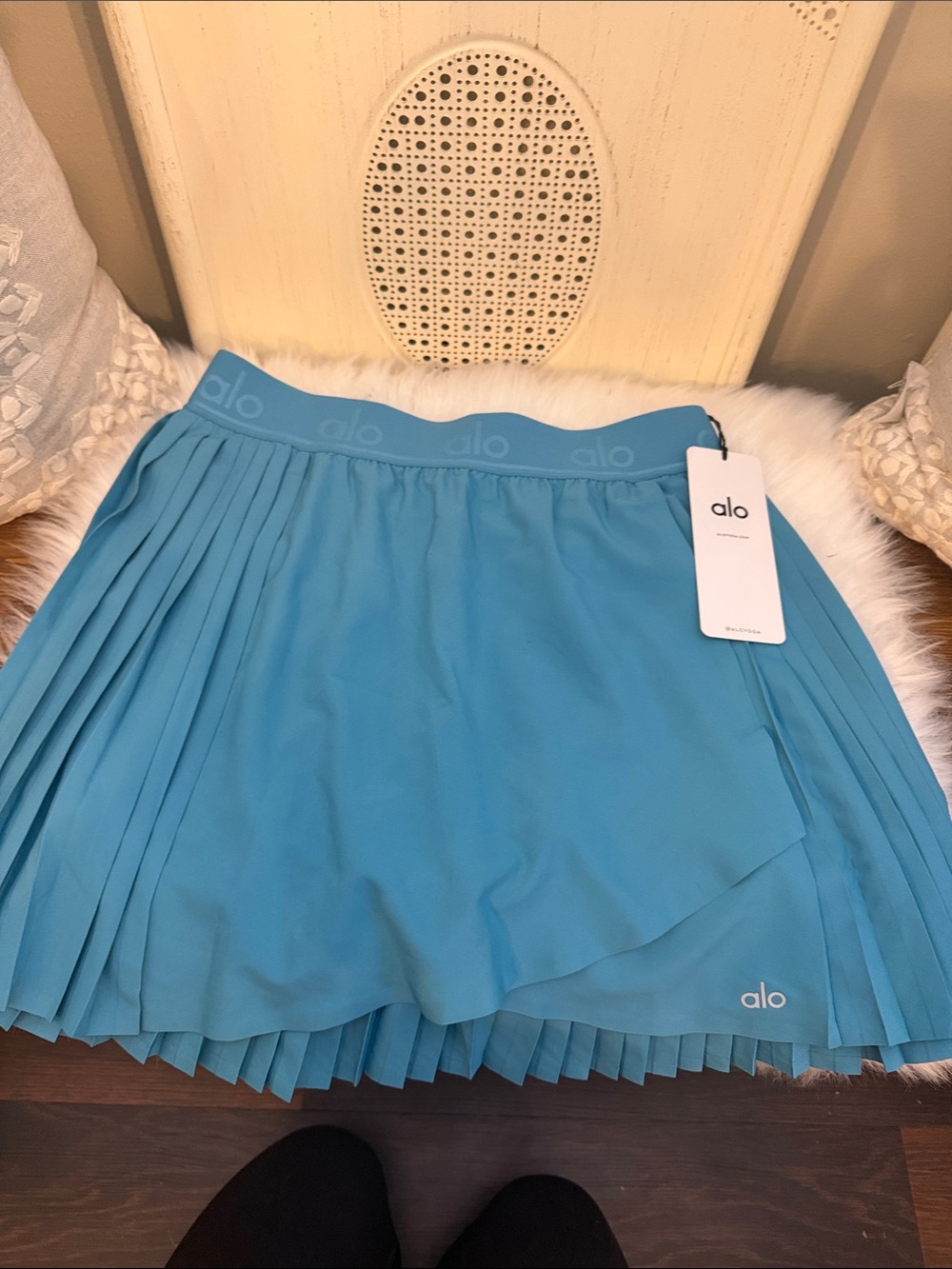 ALO Yoga Pleated Athletic Skirt in Aqua